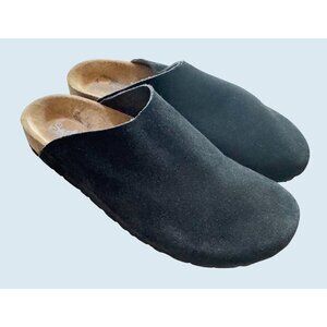 SEYCHELLES Black Suede Slip On Clogs Shoes Size 7
